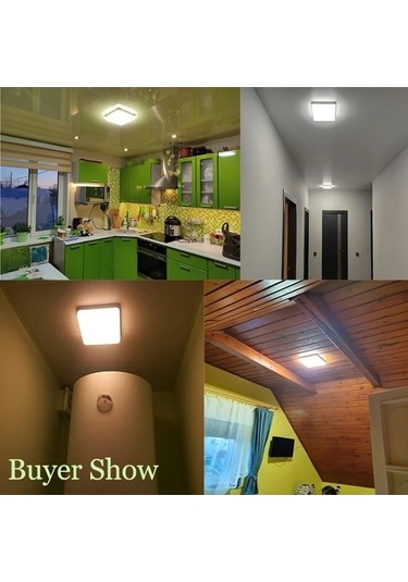 Fastbuy 16w Ming&ben Kare Led Tavan Lambası - Sıcak Beyaz, 15cm, 110-240v, İç Mekan Koridor Ve Balkon Dekoru Sıcak Beyaz