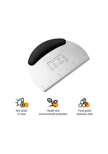 Yeşil Hamur Kesici Paslanmaz Çelik Tezgah Kazıyıcı Çift Ölçekli Tasarım Kaymaz Sap Ev İçin Hamur Kesici Alet