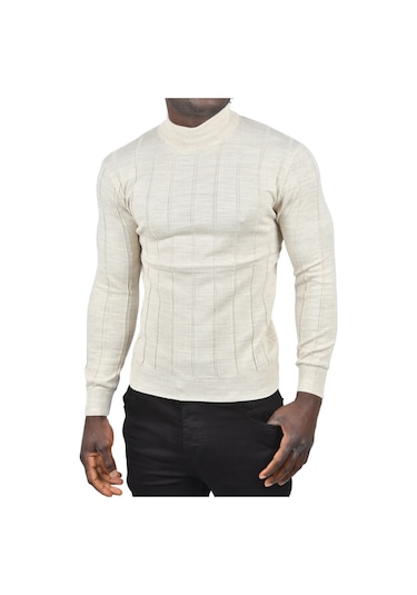 Deepsea Erkek Bej Slim Fit Likralı Tüylenme Yapmayan Yarım Balıkçı Çizgili Triko Yarım Boğazlı Kazak 2505503 Bej Deepsea Erkek Bej Slim Fit Likralı Tüylenme Yapmayan Yarım Balıkçı Çizgili Triko Yarım Boğazlı Kazak 2505503 Bej