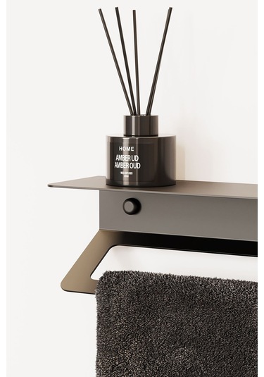 Zift Unique Mat Siyah Ömür Boyu Paslanmaz Çelik Havlu Askısı , Raflı Ve Yapışkanlı Havlu Tutacağı, Havluluk 30cm Diğer