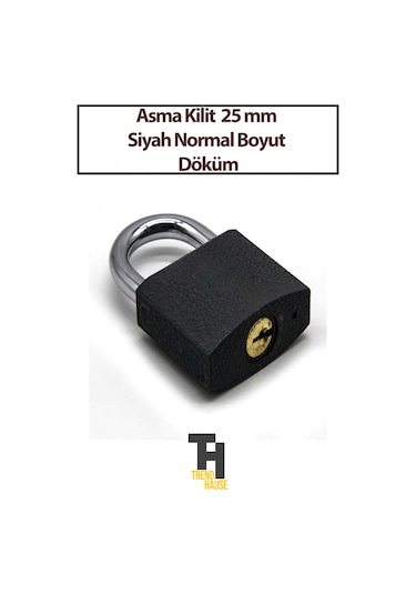 Asma Kilit Siyah 25 Mm Normal Boyut Döküm