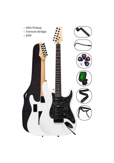 Torres Guson Std-20wh Beyaz Dsp Elektro Gitar Hss Tremolo Modern Seri - 8697014389341