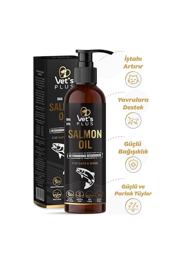 Vet's Plus Kedi ve Köpekler için Somon Yağı 200 ML