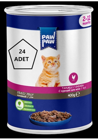 Paw Paw Jöleli Tavuklu Yavru Kedi Konservesi 24 x 400 G