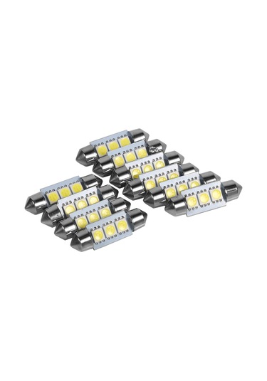 Shineyee 10 Adet 36mm 5050 3 Led Oto Okuma Işığı - Beyaz Işık, 12v, 50.000 Saat Ömür, Kolay Kurulum