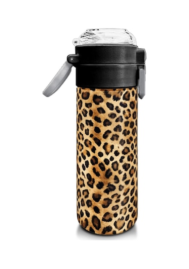 Coral High Kids Kahverengi Leopar Desenli Pipetli Ve Direkt İçim Çelik Termos 500 Ml 31881 Kahverengi