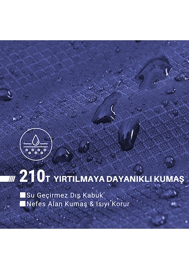 Kingcamp Freespace 250 Relax -8 C Geniş Uyku Tulumu Navy Sol F. Gri - Mavi