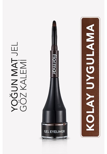 Flormar Özel Fırça Başlıklı Yoğun Pigmentli Mat Jel Eyeliner-gel Eyeliner-003 Bole Brown-8690604591893