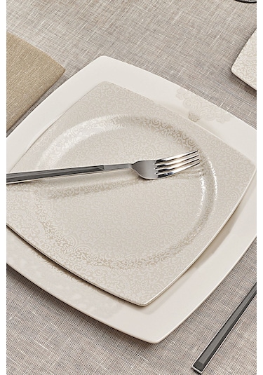 Karaca  Square Bone Flava 24 Parça 6 Kişilik Yemek Takımı