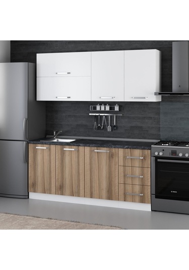 Minar 185 Cm Mutfak Dolabı Beyaz Dore 185-d2