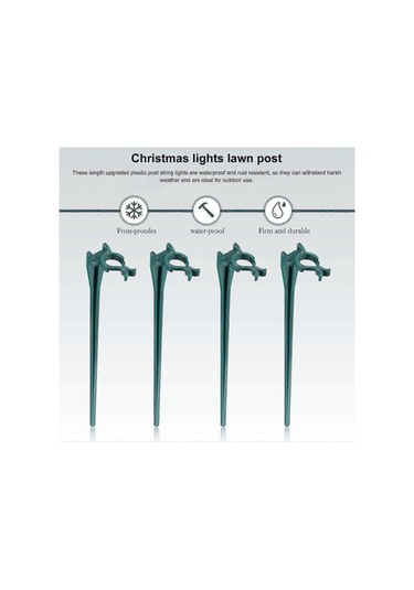 20 Adet Işık Kazığı Kolay Kurulum Noel Işık Tutucu Bahçe Dış Mekan İçin Evrensel Zemin Kazığısiyah