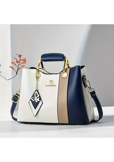 Kadınlar İçin Trendy Kontrast Renkli Tote Çanta