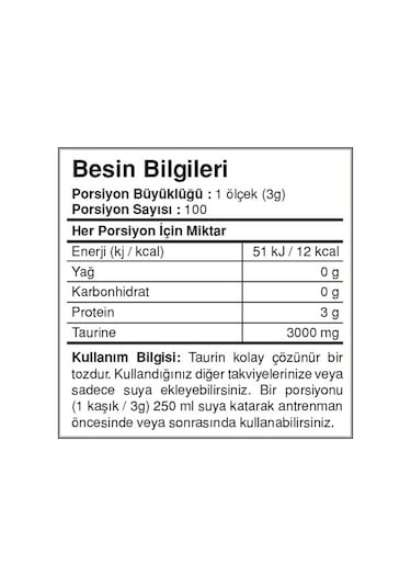 Bigjoy Taurine Powder 300 Gram - Aromasız