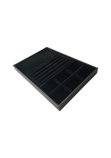 Ithal Organizatör Siyah Süet Tabla Kolye & Zincir & Yüzük Düzenleyici Çok Renkli