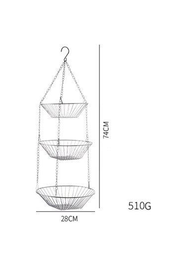 Yifomall 3 Katlı Mutfak Askılı Meyve Sepeti - 30 İnç, Sağlam Tel Ve Şık Tasarım Diğer