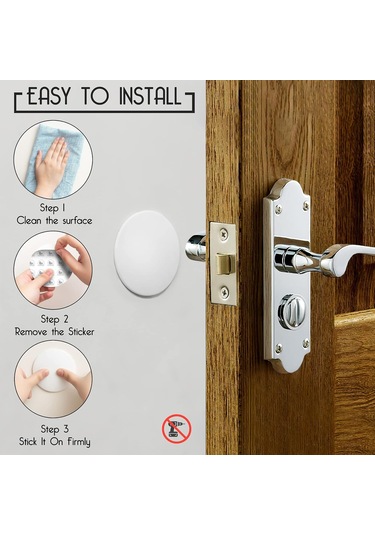 Fosenze Beyaz 4'lü 8x8cm Pvc Jeli Kapı Döşeme Koruyucusu - Güçlü Yapıştırıcı, Sessiz Ve Şok Emici Kapı Topu Zırhlayıcı