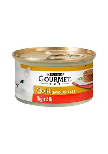 Gourmet Gold Savoury Cake Sığır Etli Konserve Yetişkin Kedi Maması 24 x 85 G