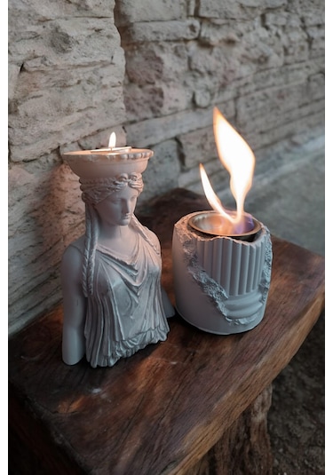 Dekoratif Karyadit Kızı Ve Ateş Çukuru Seti Hediyeli Bacasız Gri