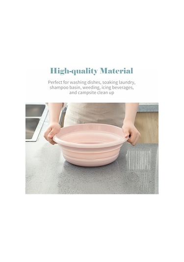 Dianziye Mavi Orta Boy Katlanabilir Plastik Lavabo - Ev, Seyahat, Kamp İçin Kullanıma Uygun, Boşluk Tasarrufu Sağlar, Duvara Asılabilir, Temizlik Ve Yıkama İşleri İçin Uygun Mavi