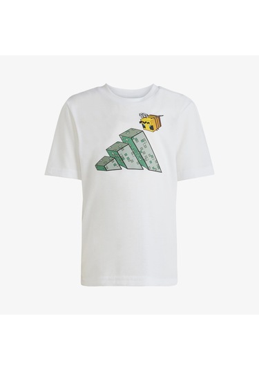 Adidas Minecraft Çocuk Beyaz Şort Takım Jz3533 Çok Renkli