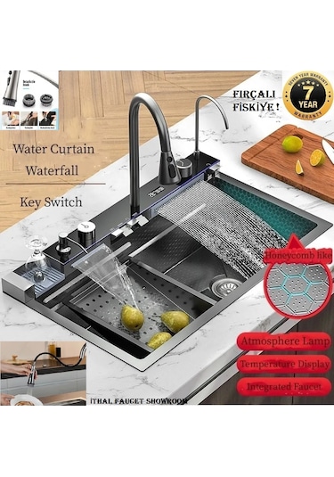 Dijital 304 İthal Akıllı Eviye Ve Batarya Seti Antrasit Gri