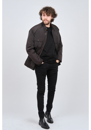 By Serco Erkek Deri Biyeli Kapak Cepli Mont 0620661 Kahverengi-Kahverengi