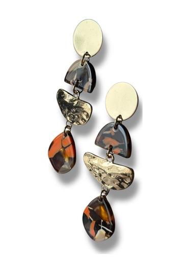 Yuvarlak Katlı Sallantılı Bijuteri Kolye Turuncu