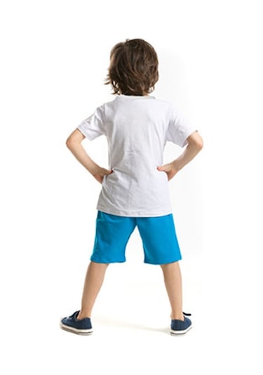 Denokids Shark Island Şort Takım Çok Renkli