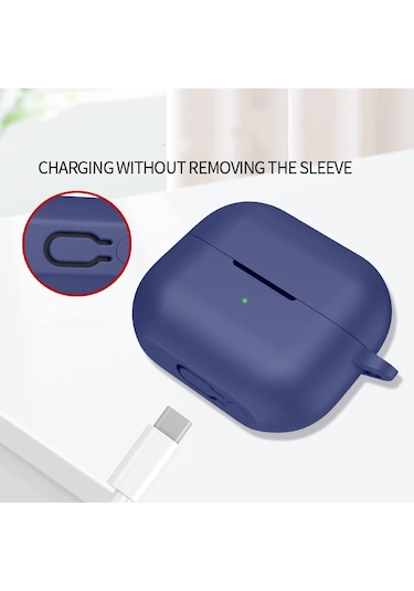 Samsung Galaxy Buds 3 / Galaxy Buds 3 Pro Uyumlu Silikon Kılıf+ Kanca Pembe