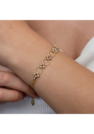 Gümüş Renkli Halka Dorika Kadın Bileklik Gümüş