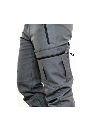 Mudwill Gri Zipper Kargo Cepli Softshell Pantolon