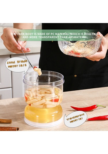 Kangvka 800ml Beyaz Plastik Turşu Kavanozu, Islak-kuru Ayrımı, Gözle Görülür Kapak, Çatal İçeren Mutfak Muhafaza Kabı Beyaz