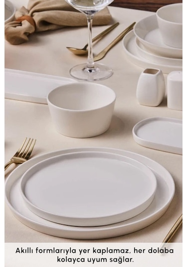 Karaca  Stream Bone Bomo 53 Parça 12 Kişilik Yemek Takımı