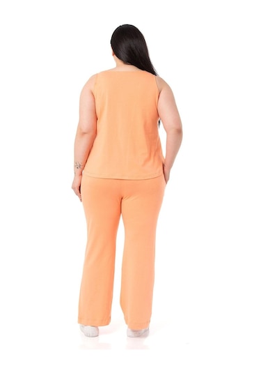 Büyük Beden Penye Somon Eşofman Takımı-somon Somon