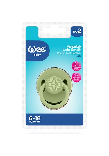 Wee Baby Cool Yuvarlak Uçlu Emzik No:2 Yeşil 6-18 Ay