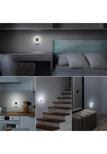 Maoyaya Akıllı Gece Lambası - Beyaz Işık, Otomatik Sensörlü Ve Ayarlanabilir Beyaz
