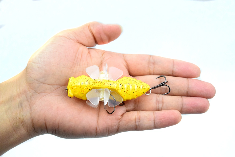 Neevoyu 7.5cm Sarı Abs Ensecto Yem, Döner Çift Kanatlı, Gerçekçi Balık Tutma Deneyimi