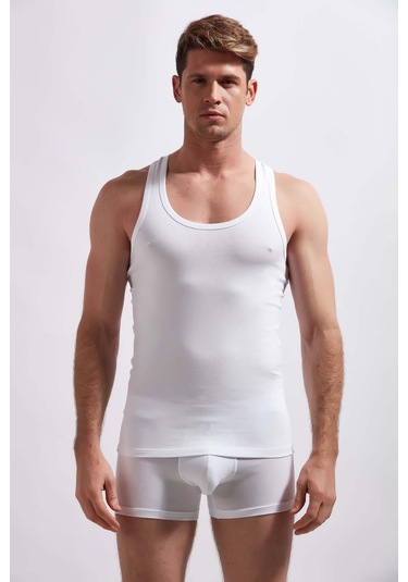 Josejuan 2'li Erkek Atlet Rambo Suprem Koton Likralı 1201-2'li Beyaz