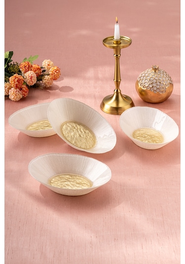Emsan Golden 4 Parça Cam Gondol 21 Cm Gold