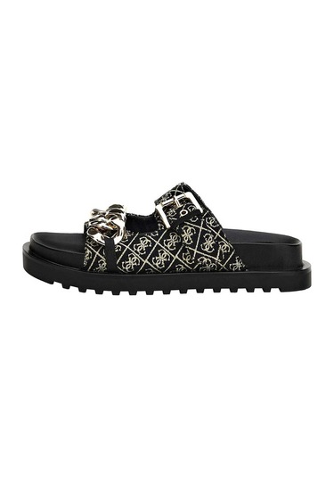 Black Platino Kadın Guess Footwear Dress Kadın Sandalet FL6FATFAL