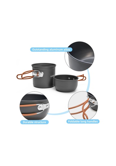 Kamp Tencere Portatif Dağınıklık Kiti Kamp Tencere Y27900c-1 Turuncu