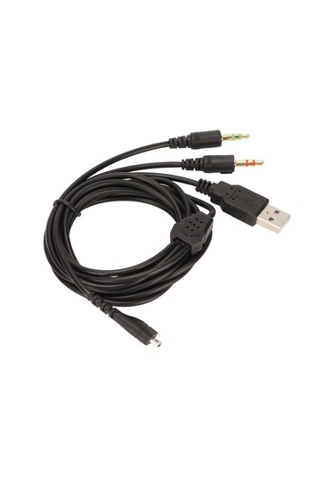 Steelseries Arctis 3,5,7 Pro 2m İçin Işıklı Kulaklık Kablosu 3'ü 1 Arada Konnektörlü Yedek Kablo Oyun Kulaklığı Kablosu