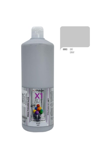 Polisan X1ART Multisurface Hobi Boyası 1000ml - 0093 Gri