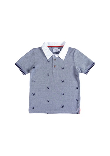 Erkek Çocuk Organik Polo Yaka T-shirt - Silvio 001 Çok Renkli