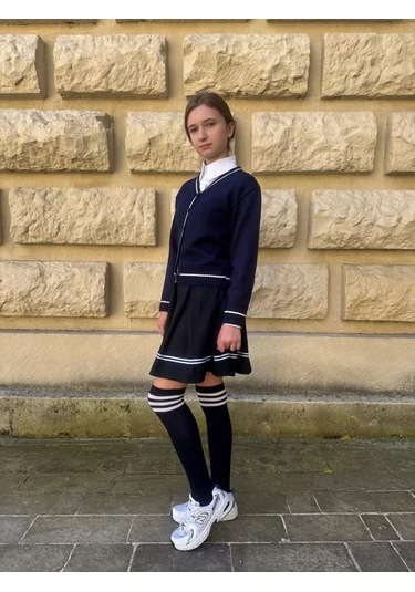 İ-sheep Okul İçin Sıcak Örgü Hırka Kazak 264582085 Mavi