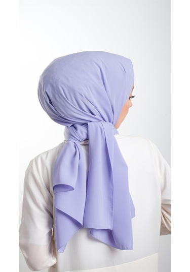 Lila Düz Klasik Şal Medine İpeği Sade 202103_28