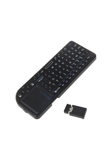 Rii Mini X1 Taşınabilir 2.4g Kablosuz Klavye Dokunmatik Yüzey Pc Dizüstü Bilgisayar Akıllı Tv Siyah