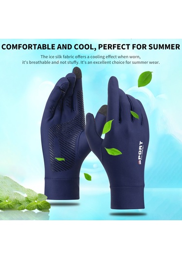 Kosona Gri M Beden İki Parmak Açık Güneş Korumalı Eldiven - Yazlık Buz İpek İnce Tip, Kaymazsız Dışarıda Balık Tutma Ve Bisiklet Sürüşü İçin