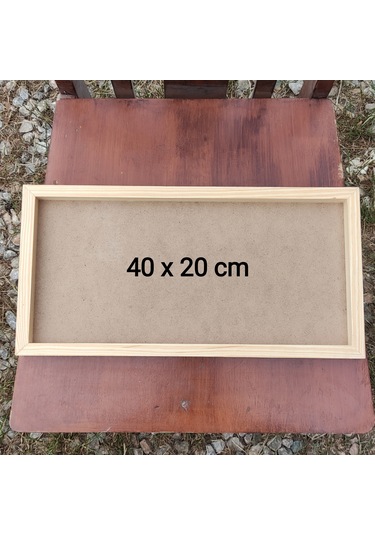 40x20 Cm Ham Ahşap Çerçeveli Pano Camsız - Arkalık Sabit