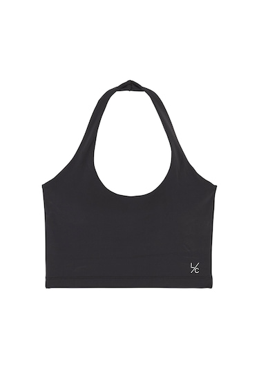 L Couture Halter Yaka Kadın Spor Sütyeni Siyah